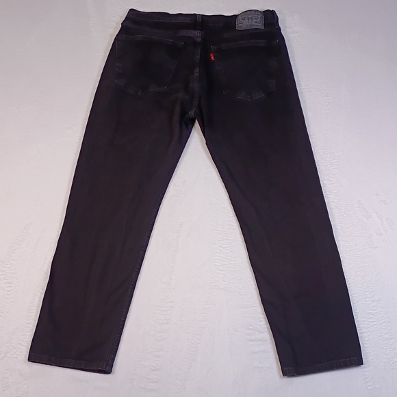 Levis 505 Regular Fit Mens Black Jeans Straight Leg Denim W36 L30 - Picture 2 of 13